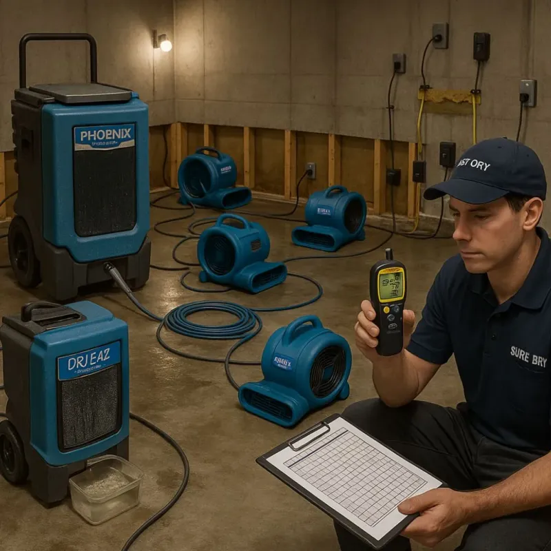 Structural Drying and Dehumidification process in Glendora, NJ